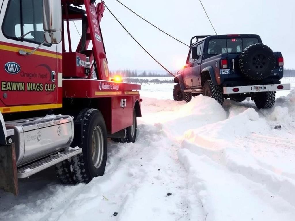 Winching service recovering vehicle in Anchorage, Alaska