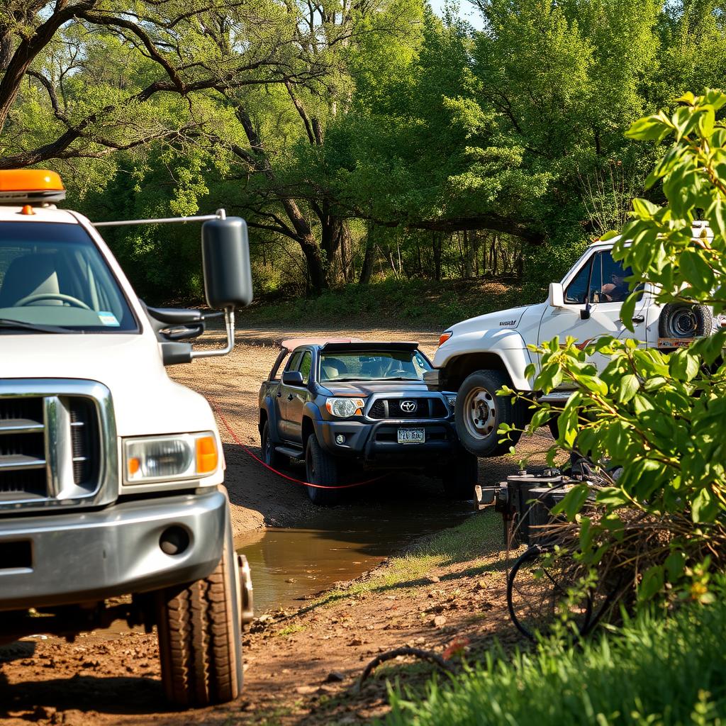 Winching service rescuing vehicle from Georgetown ditch