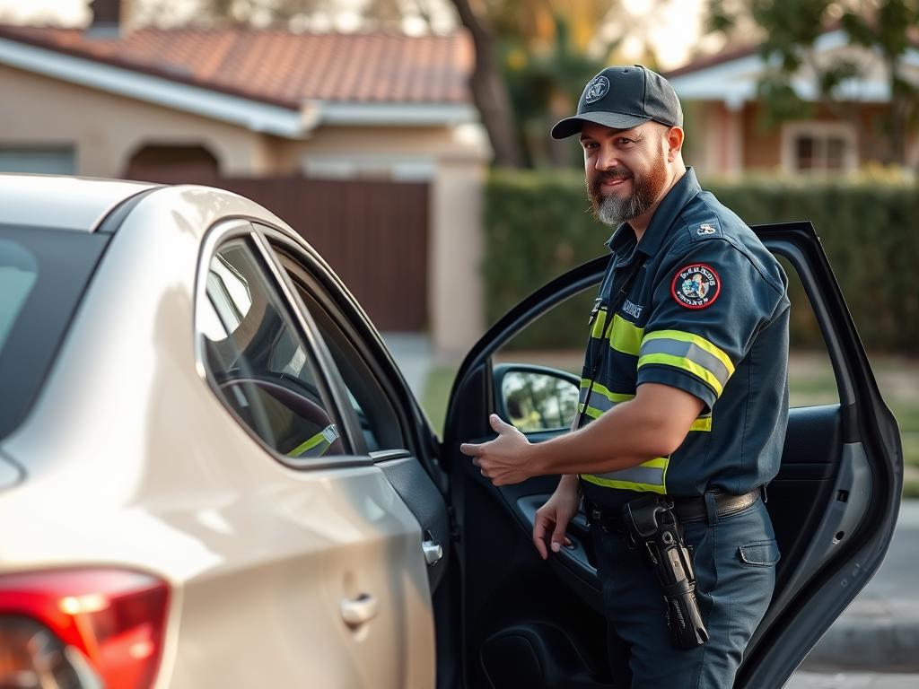 Auto locksmith in Bell Gardens helping a customer who is locked out of their car