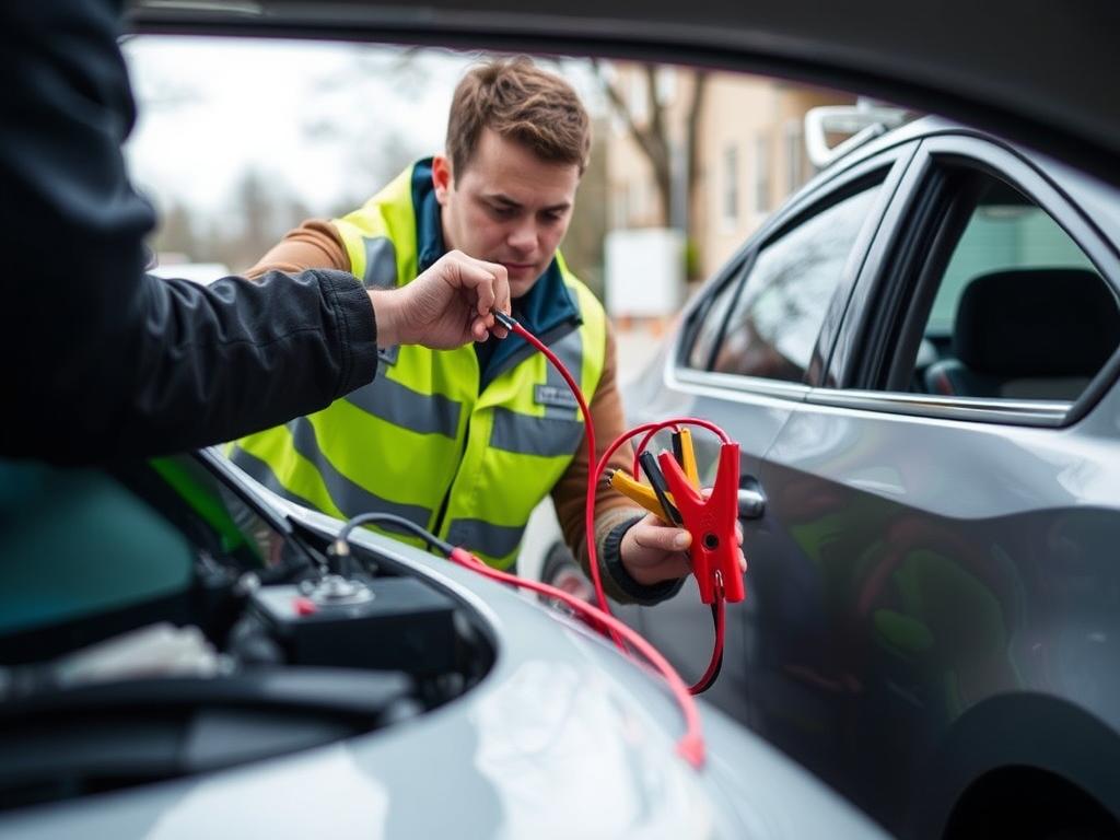 Battery jump-start service for stranded drivers in Hackensack