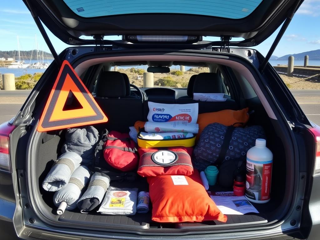 Emergency roadside kit with essential items for Edmonds drivers