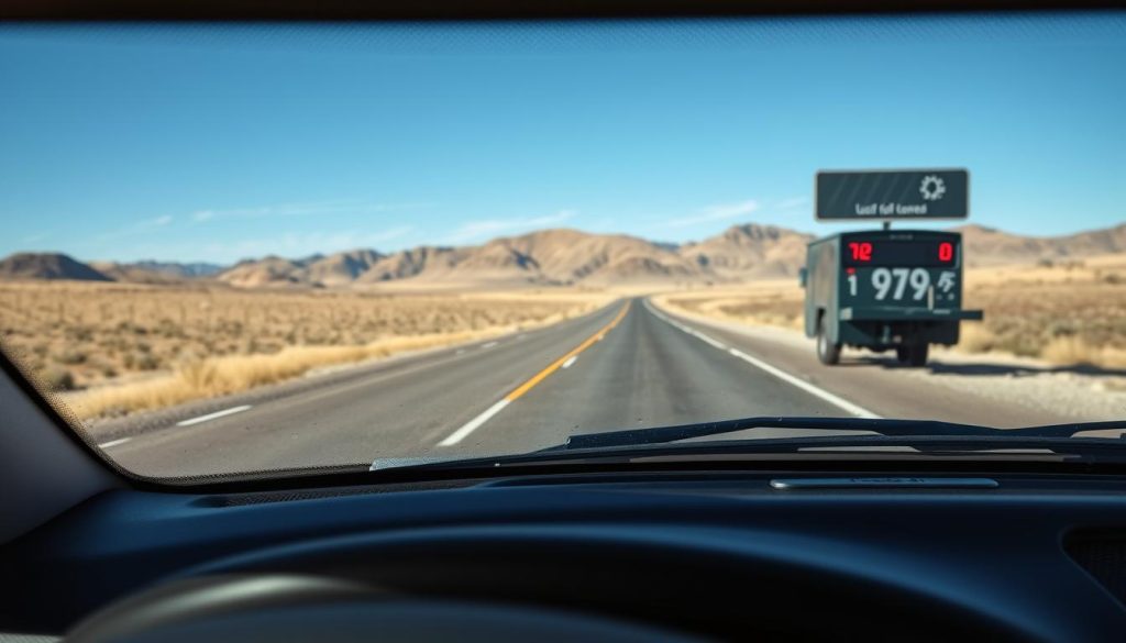 Empty fuel gauge in remote Wyoming location