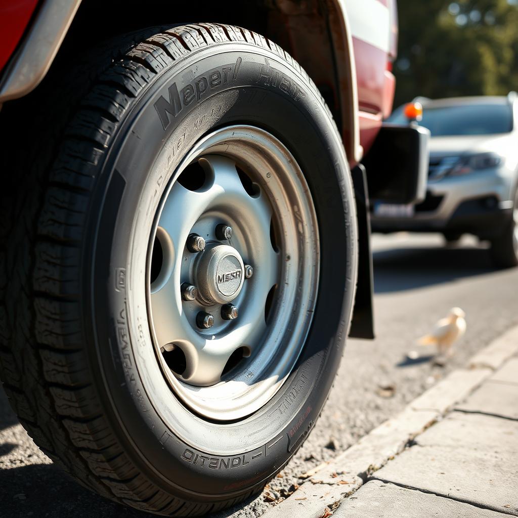 Flat tire on vehicle requiring roadside assistance in Oxnard