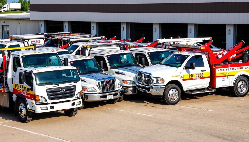 Fleet of roadside assistance vehicles serving Columbus, Ohio