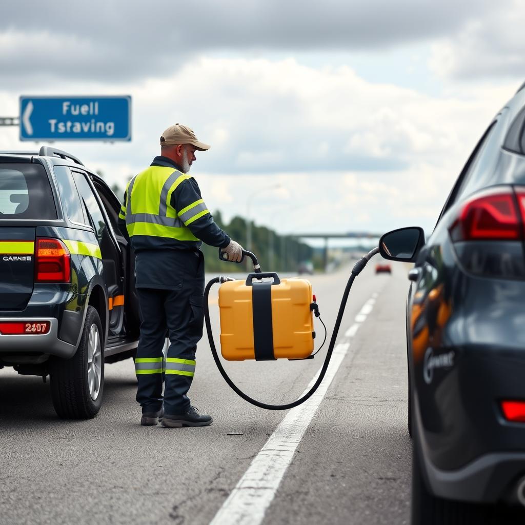 Fuel delivery service for empty tank as part of roadside assistance in Orlando