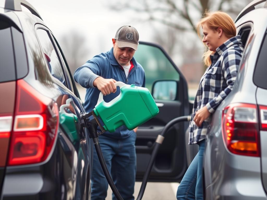 Fuel delivery service for stranded motorist in Terre Haute