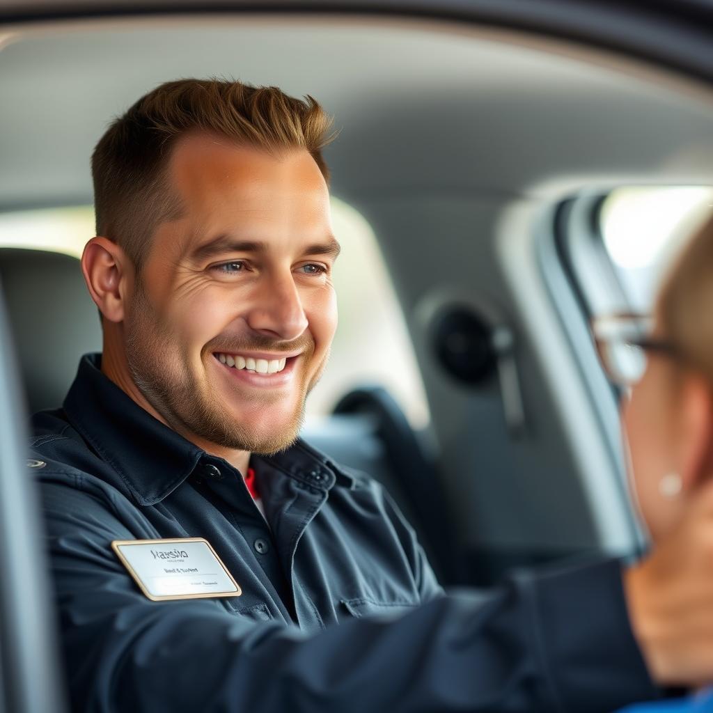Local Jacksonville roadside assistance technician helping customer