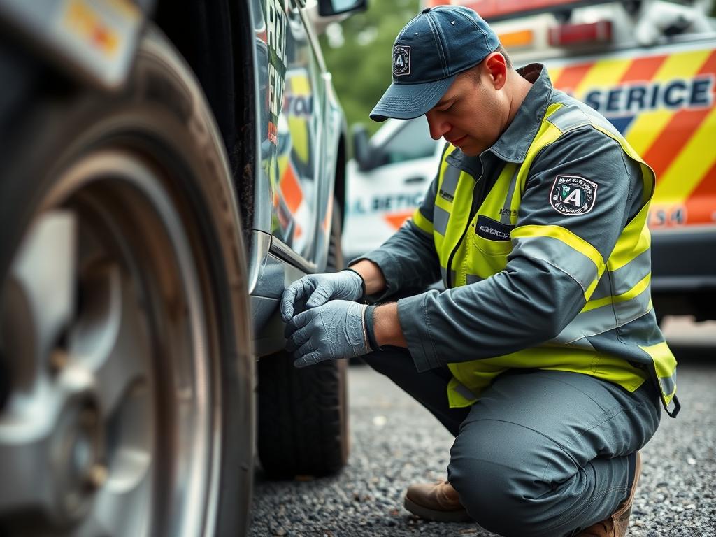 Mobile tire repair service for roadside assistance in Raleigh, North Carolina