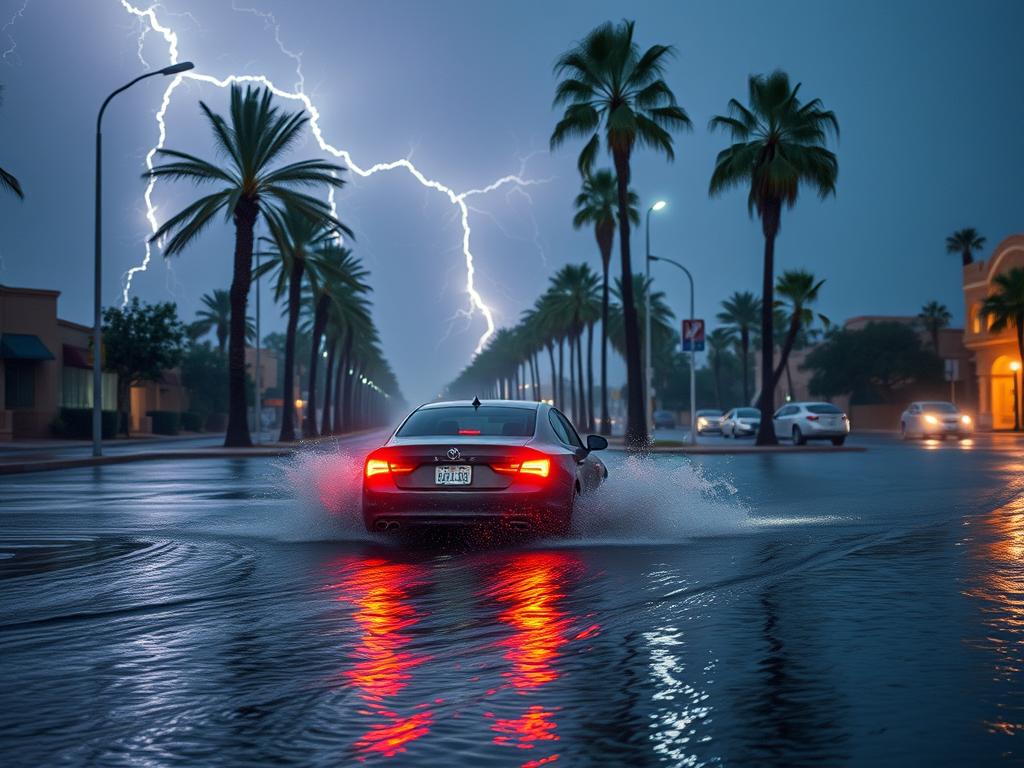 Monsoon season roadside preparation in Glendale, Arizona