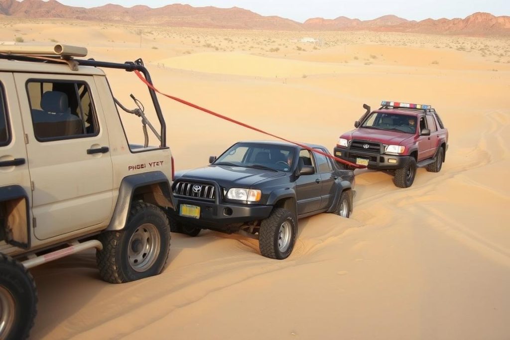 Off-road recovery in desert terrain near Yuma, Arizona