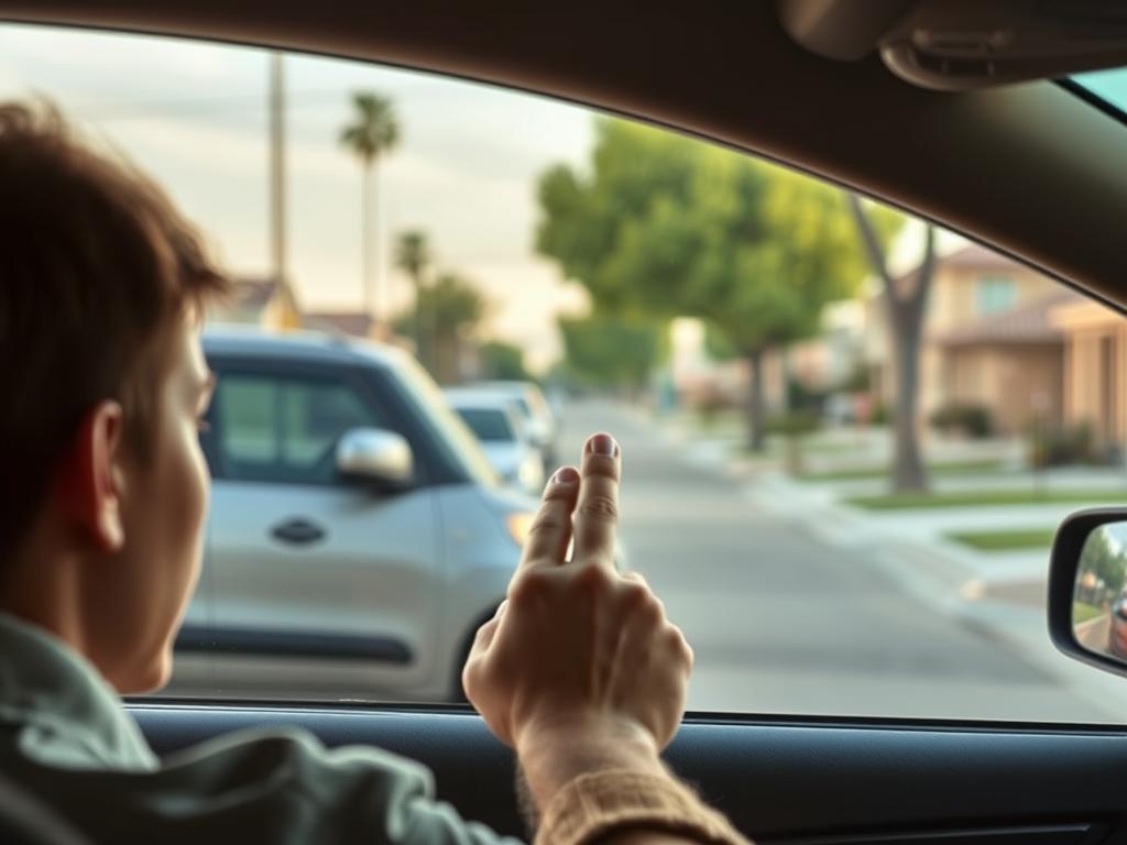 Person looking at keys locked inside car in Bell Gardens