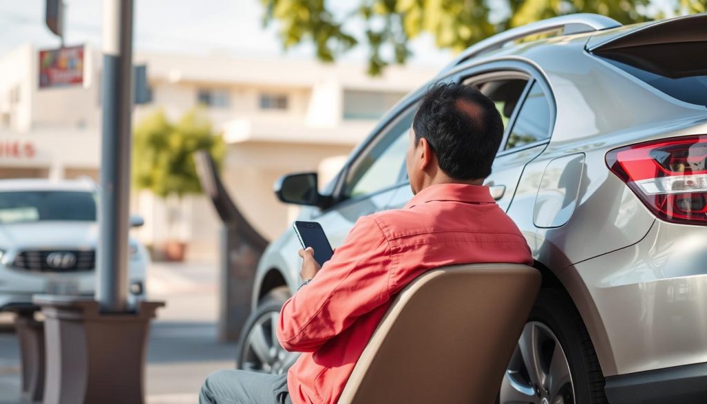 Person safely waiting for auto lockout service in Bell Gardens