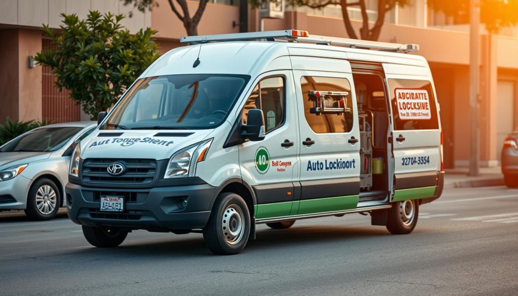 Professional auto lockout service vehicle in Bell Gardens, California