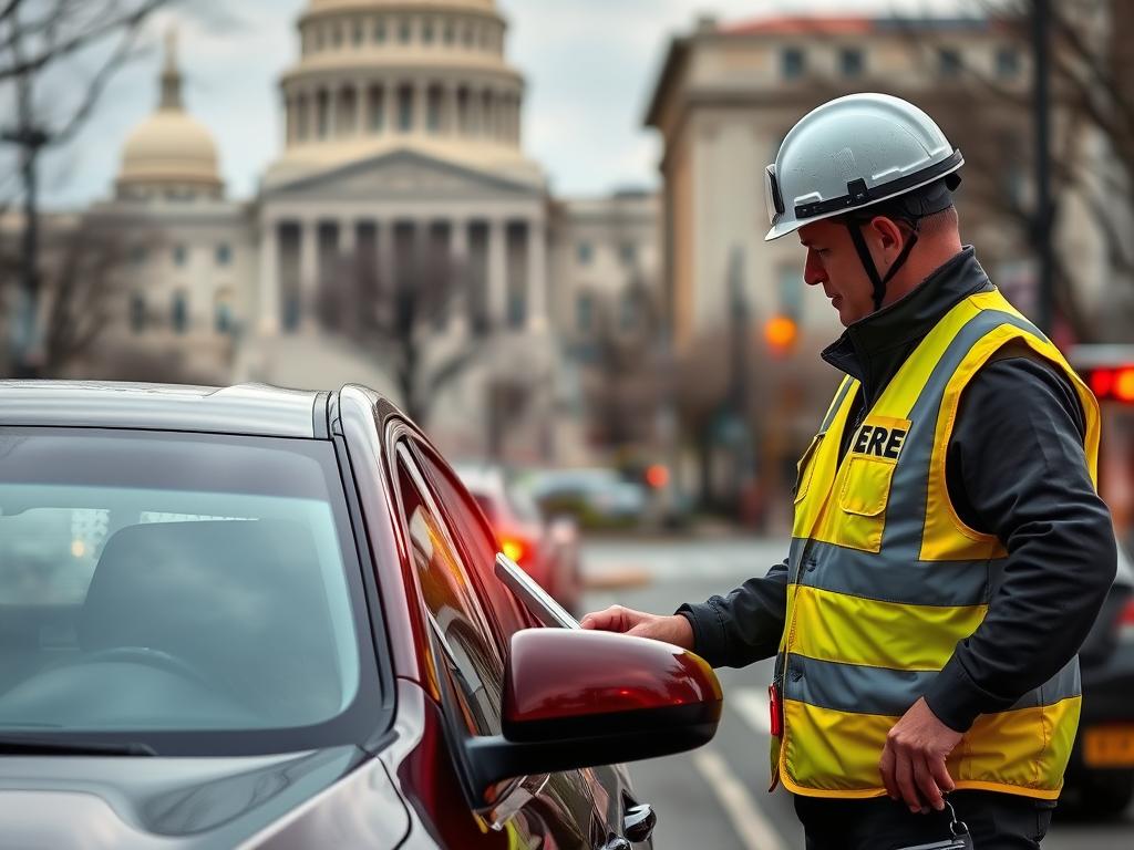 Professional roadside assistance technician in DC