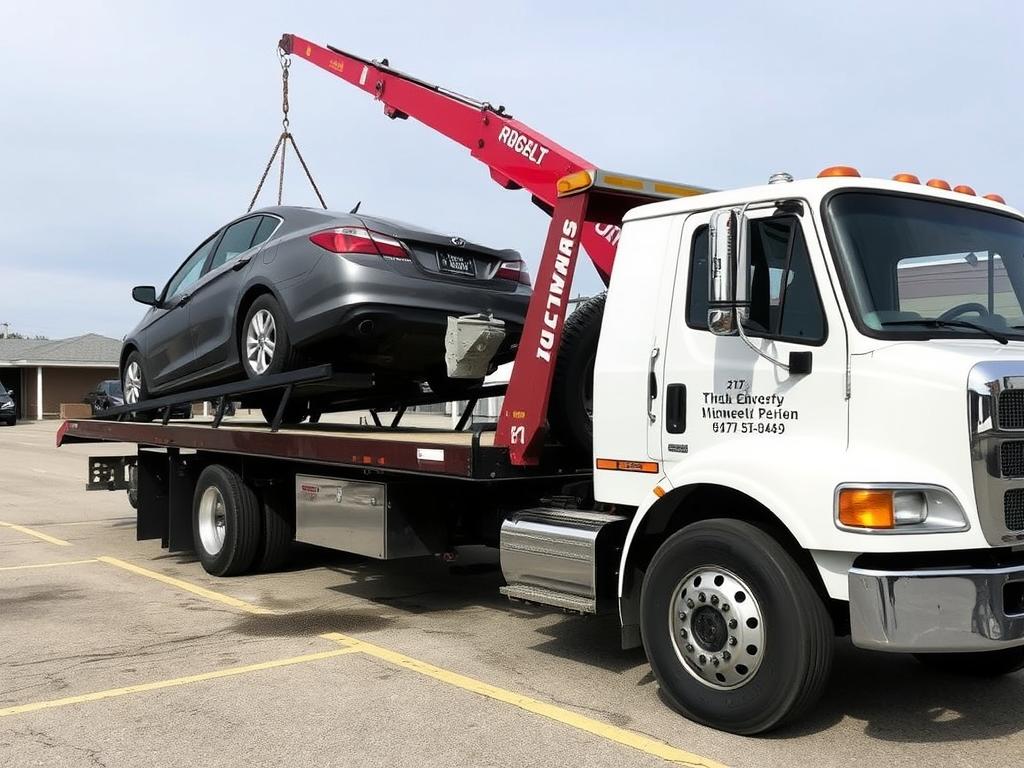 Professional towing service in Terre Haute loading a disabled vehicle