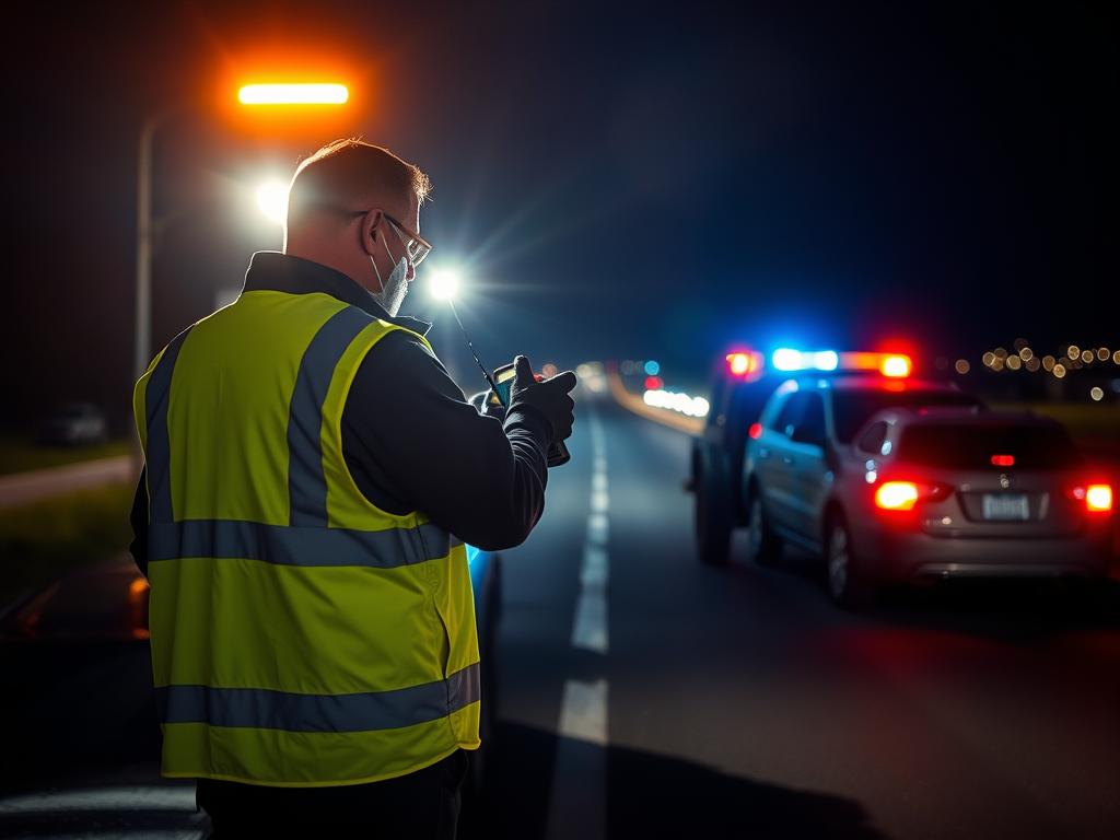 Roadside assistance in Elkhart, Indiana providing emergency service at night