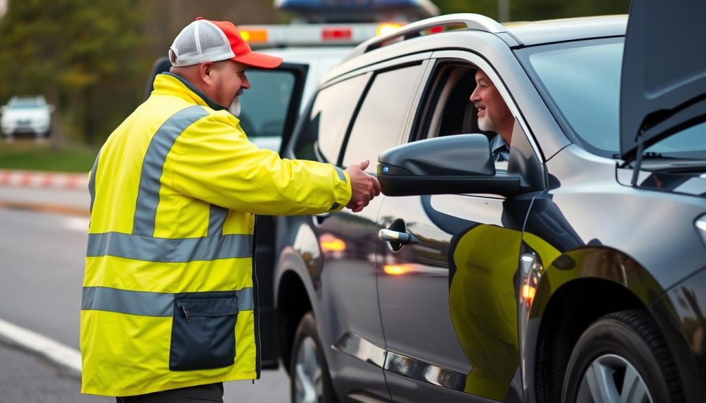 Roadside assistance in Lee's Summit, Missouri helping stranded motorist
