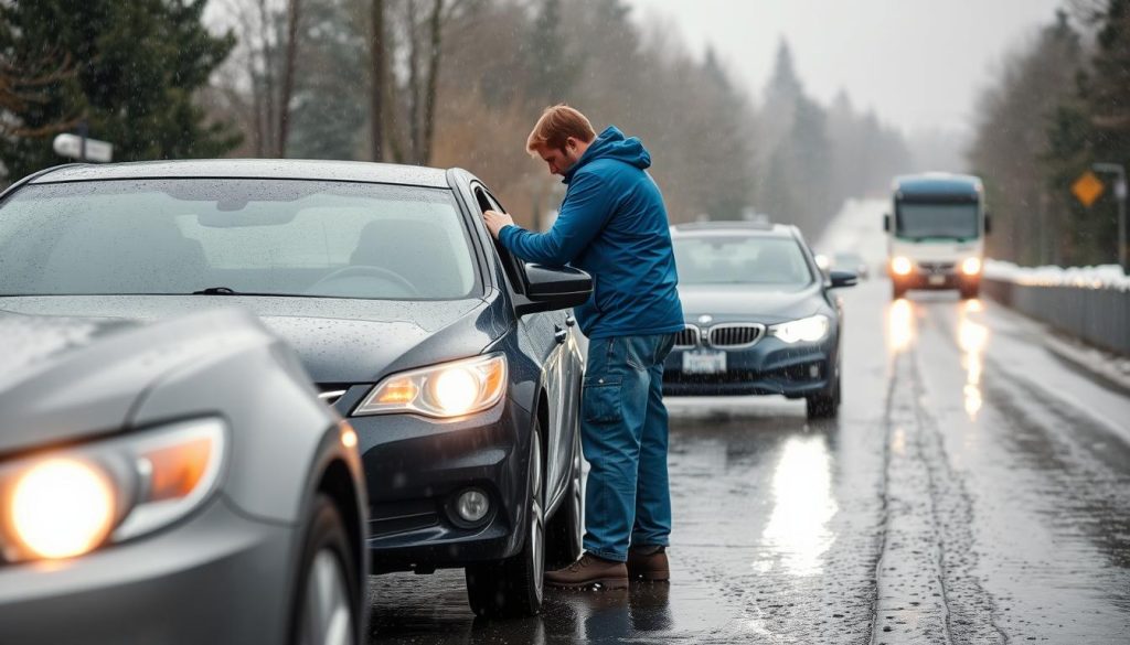 Roadside assistance in rainy Corvallis winter conditions