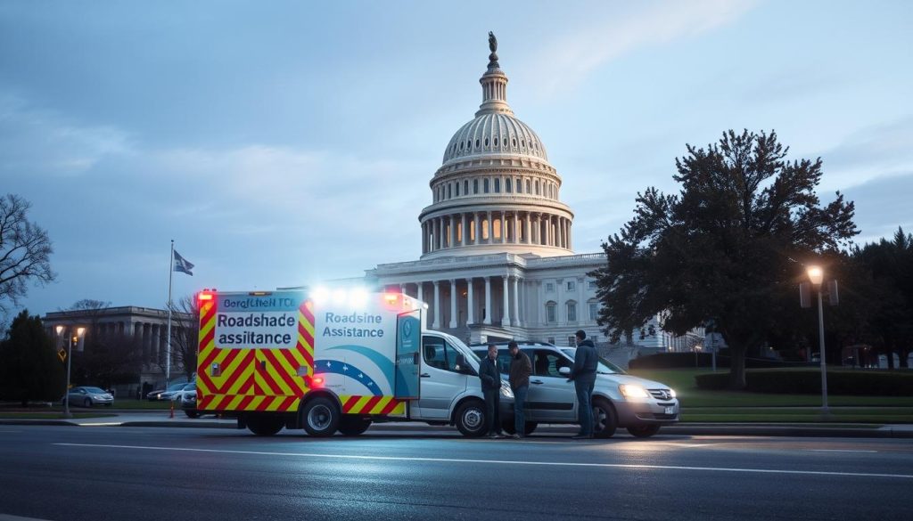 Roadside assistance vehicle near the US Capitol