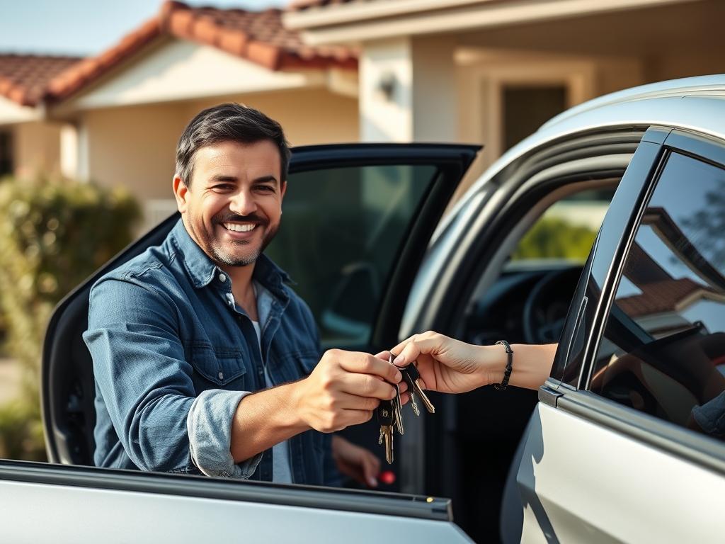 Satisfied customer after receiving auto lockout service in Bell Gardens