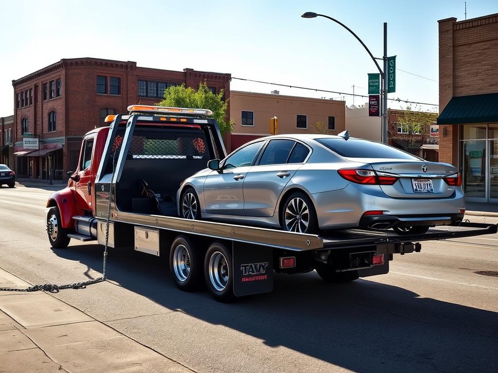 Towing service in action in Muskogee, Oklahoma
