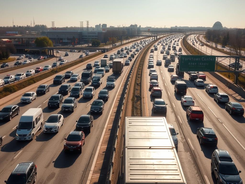 Traffic congestion on major Lombard thoroughfares near I-88