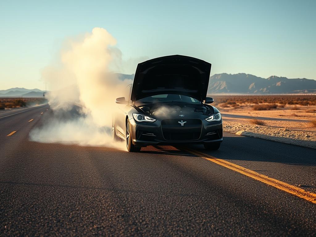 Vehicle overheating in extreme Yuma desert heat requiring roadside assistance in Yuma, Arizona