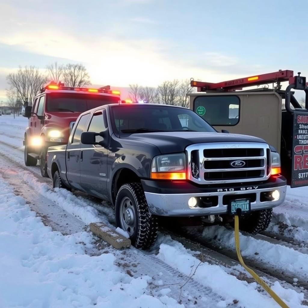 Winch out recovery in Dubuque, Iowa