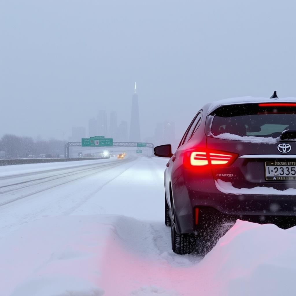 Winter road conditions in Des Moines requiring roadside assistance