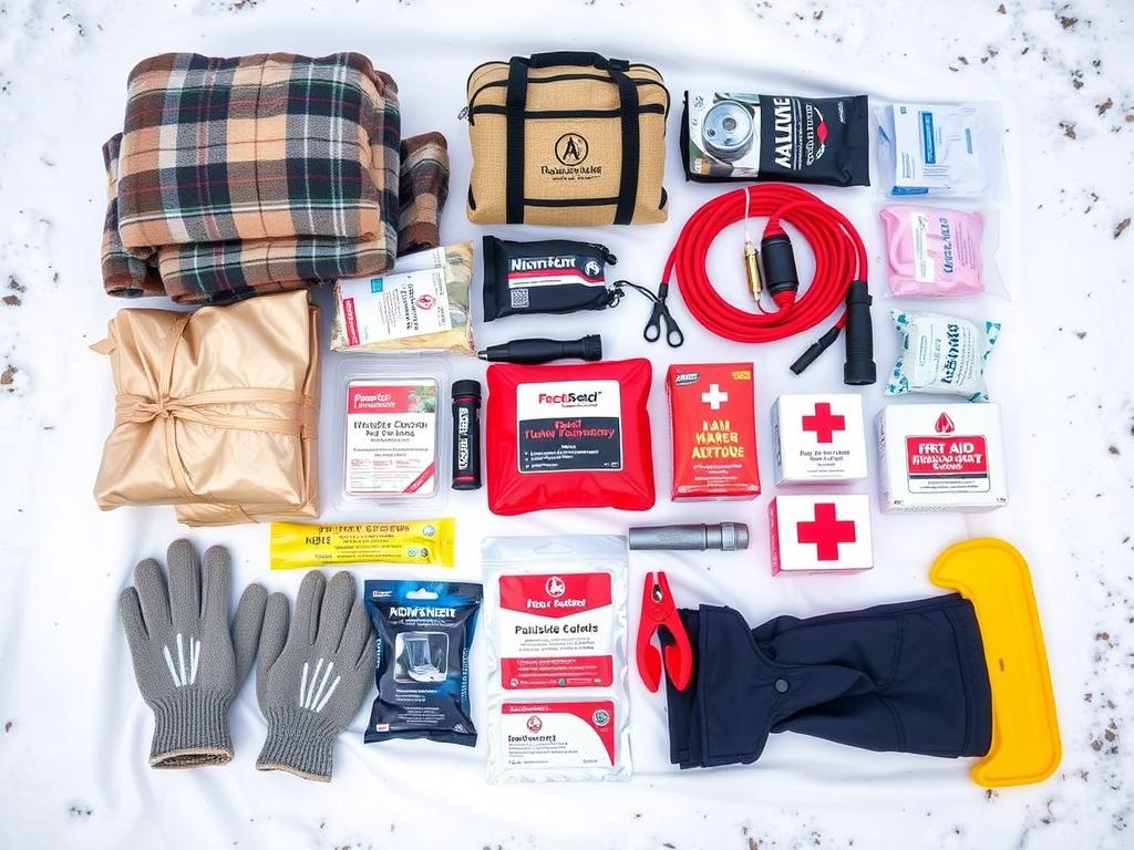 Winter roadside emergency kit for Hackensack, New Jersey drivers